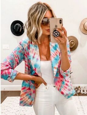 Tie-Dye Pastel Blazer - Multicolor